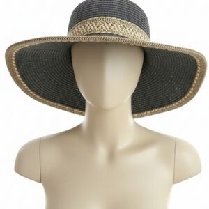 Elegant Black and Gold Women's Sun Hat